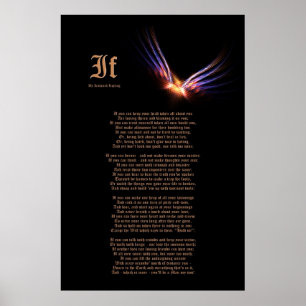 Poster If by Rudyard Kipling with Phoenix Firebird Print