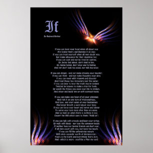 Poster If by Rudyard Kipling with Phoenix Firebird Print
