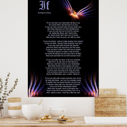Poster If by Rudyard Kipling with Phoenix Firebird Print (Cuisine)