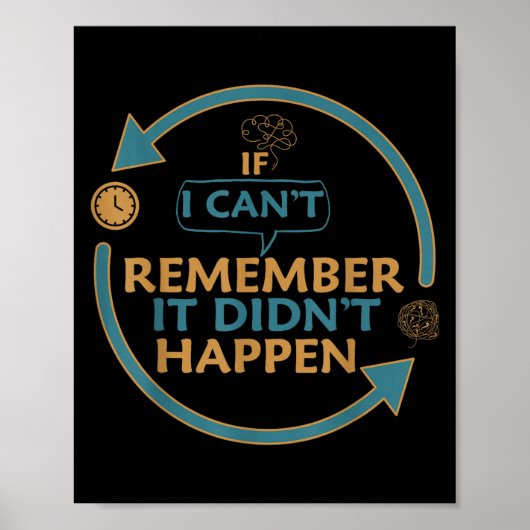 Poster If I Can't Remember It Didn't Happen Funny Quotes  (Devant)
