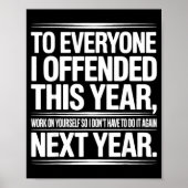 Poster If I Offended You Work On Yourself Funny New Year  (Devant)