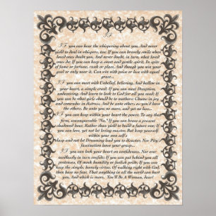 Poster IF Inspirer le poème pour les jeunes femmes et fil