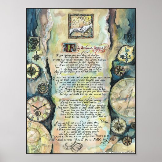 Poster "IF" par Rudyard Kipling - Calligraphie (Devant)