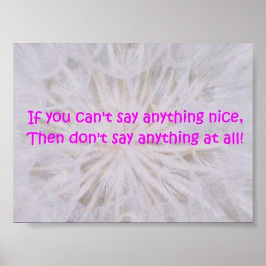 Poster If you cant say anything nice (Devant)