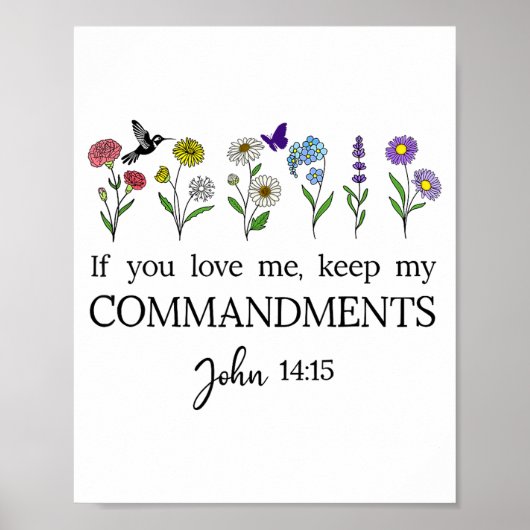 Poster If You Love Keep My Commandments John 14_15 Bible (Devant)