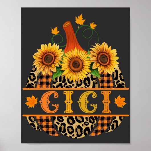 Poster IGi Pumkin Leopard Print Sunflower Buffalo Plaid (Devant)