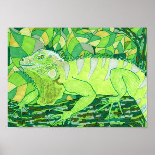 Poster Iguana exotique