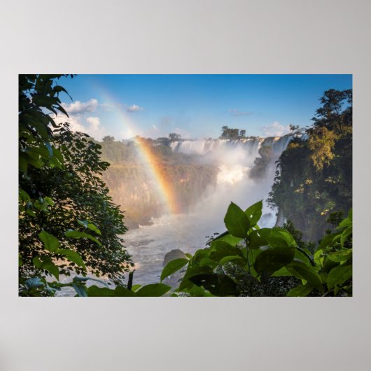 Poster Iguazú Waterfalls With Rainbow, Argentina (Devant)