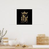 Poster IHC "3-D" en or avec couronne (Cuisine)