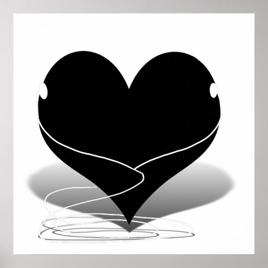 Poster iHeart Silhouette (with Ear Buds) (Devant)