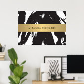 Poster II Abstrait noir (Bureau à domicile)