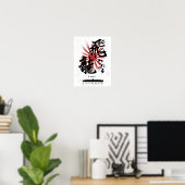 Poster IJN Hiryu Carrier Calligraphy (Bureau à domicile)