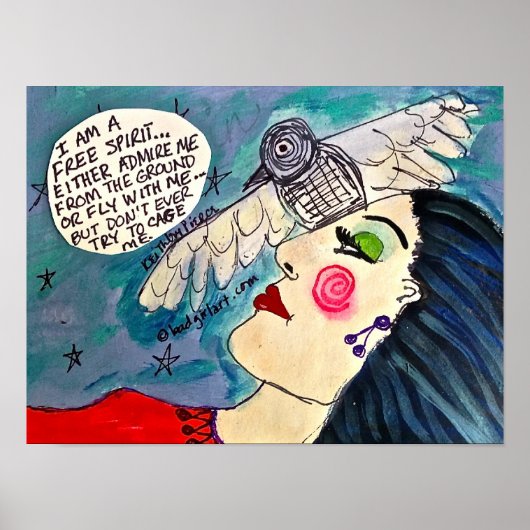 POSTER-ik ben een GRATIS SPIRIT. Poster (Voorkant)