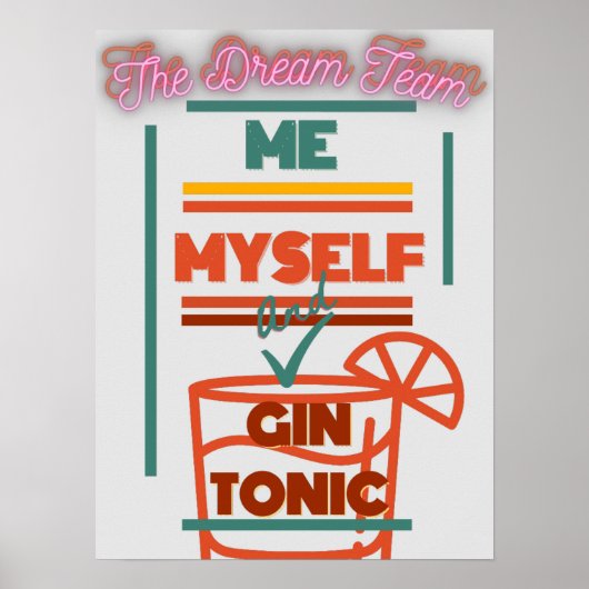 poster 'Ik en gin Dream Team' (Voorkant)