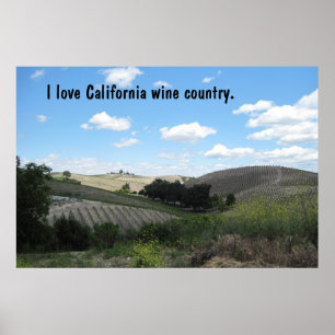 Poster: Ik hou van Californische wijnstaat. Poster