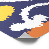 Poster Ikat fait main : Tissu ethnique boho (Coin)