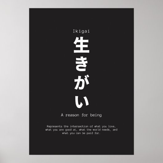 Poster ikigai japaneses inspiration citation (Devant)