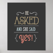 Poster Il a demandé...Elle a dit OUI (Devant)