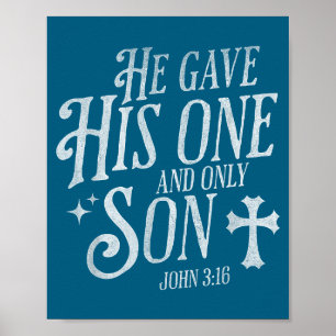 Poster Il a donné son fils unique et seul Croix chrétienn
