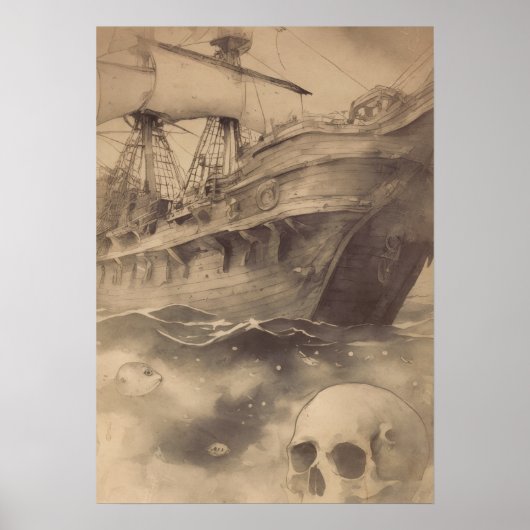 Poster Il a oublié le navire pirate (Devant)