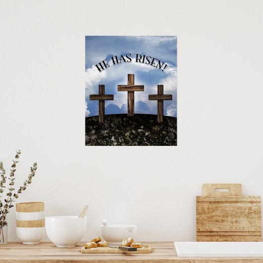 Poster Il A Risqué 3 Croix Robustes (Cuisine)