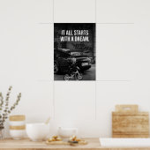 Poster Il Commence Par Un Rêve, Supercar Hustle Motivatio (Cuisine)