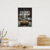 Poster Il Commence Par Un Rêve, Supercar Hustle Motivatio (Cuisine)