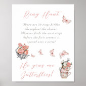 Poster Il donne un jeu de bague de douche florale de thé  (Devant)