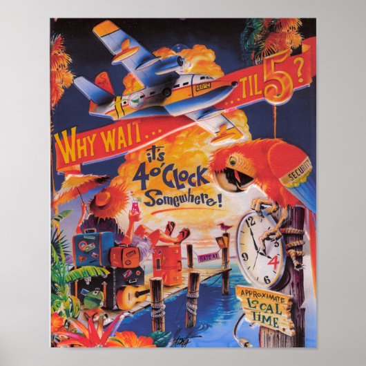 Poster il est 5 heures quelque part jimmy buffett perrot (Devant)
