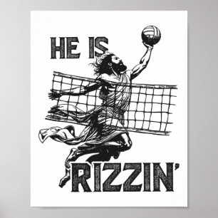 Poster Il est drôle Jésus joueur de volley-ball Rizzin