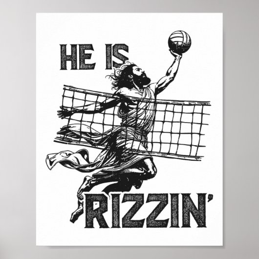 Poster Il est drôle Jésus joueur de volley-ball Rizzin (Devant)