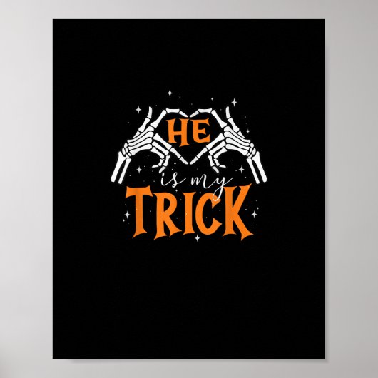 Poster Il Est Mon Coeur Trick Skeleton Couple Main Happy  (Devant)