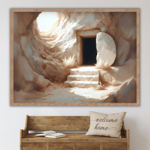 Poster Il est ressuscité, Art de Pâques chrétien, Le Tomb