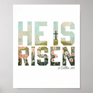 Poster Il est Ressuscité Bohème Pâques Chrétien Jésus