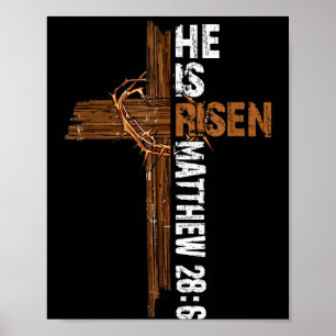 Poster Il est ressuscité boho pâques chrétien jésus