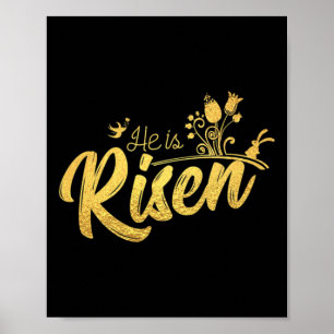 Poster Il Est Ressuscité Chrétien Pour L'Usure De Pâques