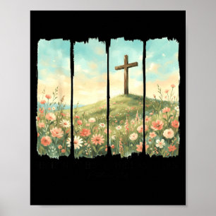 Poster Il Est Ressuscité Croix De Pâques Matthieu 28_6 Ch