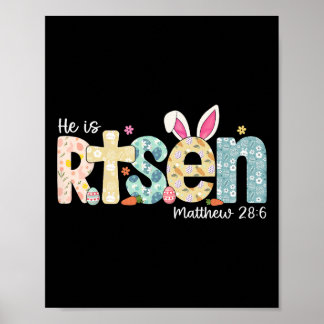 Poster Il Est Ressuscité Jésus Chrétien Joyeuse Fête De P