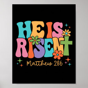 Poster Il Est Ressuscité Jésus Chrétien Joyeuses Pâques E