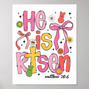 Poster Il Est Ressuscité Jésus Chrétien Joyeuses Pâques E