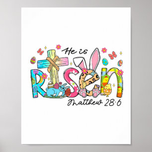 Poster Il Est Ressuscité Jésus Chrétien Joyeuses Pâques E