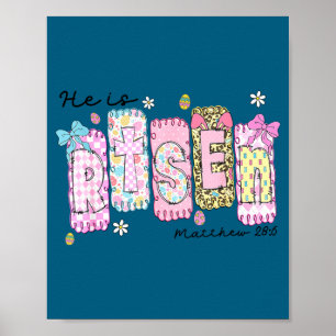 Poster Il est ressuscité Jésus chrétien joyeuses pâques f