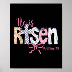 Poster Il est ressuscité Jésus chrétien Joyeuses Pâques R