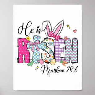 Poster Il Est Ressuscité Jésus Chrétien Joyeux Enfant De