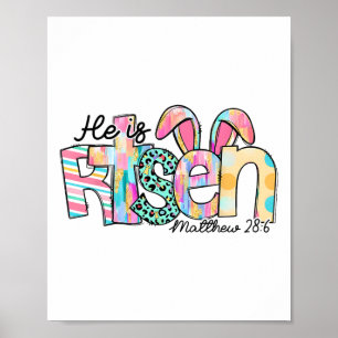 Poster Il Est Ressuscité Jésus Chrétien Joyuses Pâques En