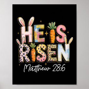Poster Il Est Ressuscité Jésus Chrétien Joyuses Paques En