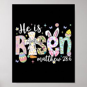 Poster Il Est Ressuscité Jésus Chrétien Joyuses Pâques Fe