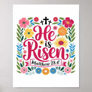 Poster Il Est Ressuscité Jésus-Christ Heureux Bible de Pâ