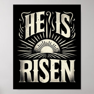 Poster Il Est Ressuscité Jésus Dieu Christian Soleil Résu