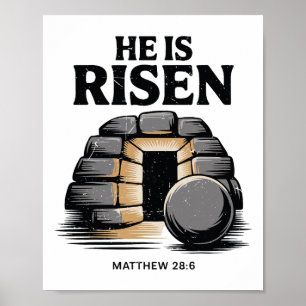 Poster Il est ressuscité Jésus Résurrection tenue de jour